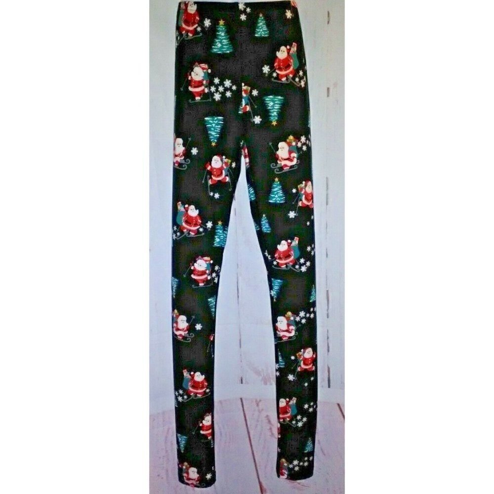 SO Girls Mid Rise Cozy Christmas Leggings Size XS Elastic Waist Full Length